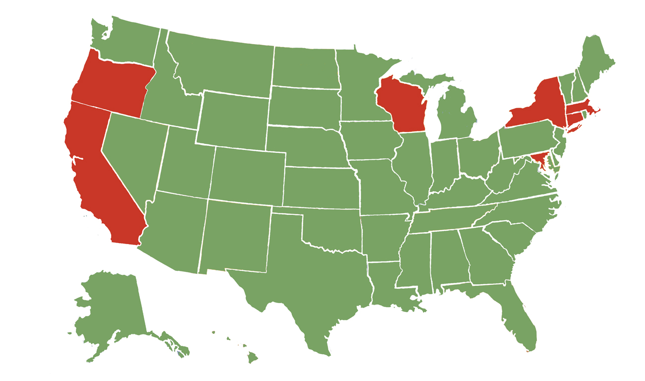 U.s. map representing where we are accepting applicants