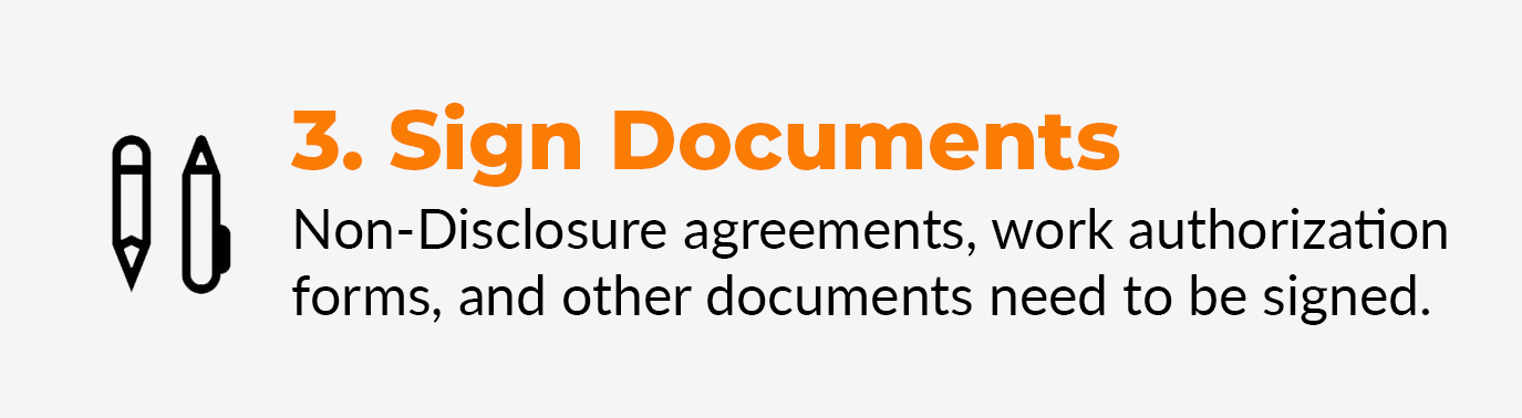 describes step 3 of working with us